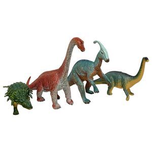 Vintage ELC AAA 80s 90s Hard Rubber Lot Of Four Dinosaurs Educational Toys